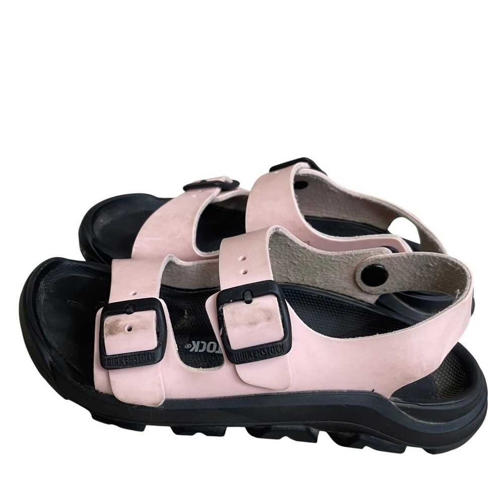 Birkenstock Mogami Kids Sandals Pink Black Birko-Flor EU 32 US 1 Backstrap